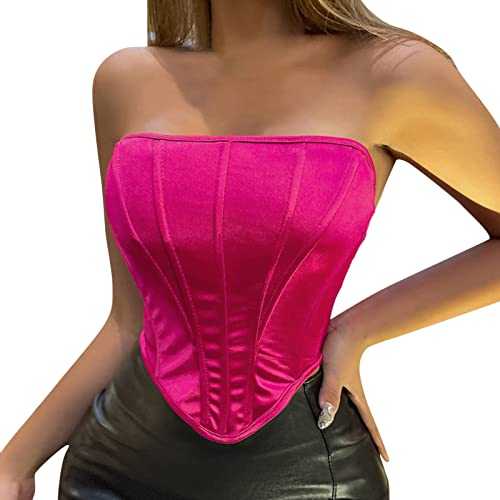 Ghemdilmn Women's Sexy Bustier Corset Top Lace Off Shoulder Vintage Sleeveless Tank Top Party Clubwear Women's Winter Jacket