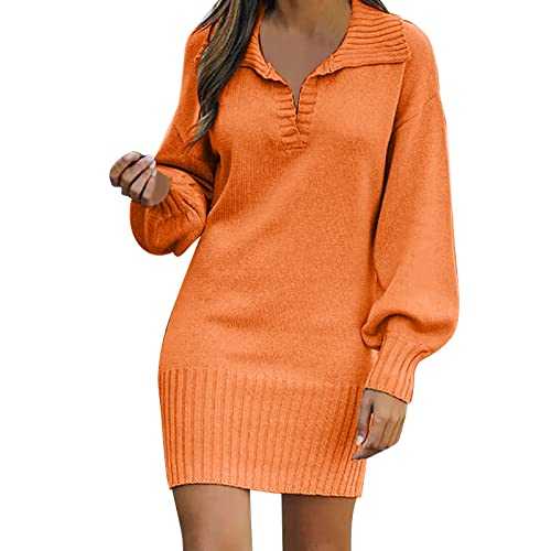 Turtleneck Dress Long Sleeve Women's Long Sleeve Fashionable Solid Sweater Medium Length Wool Dress Knitted Dress Sexy Dinner Dress for Women