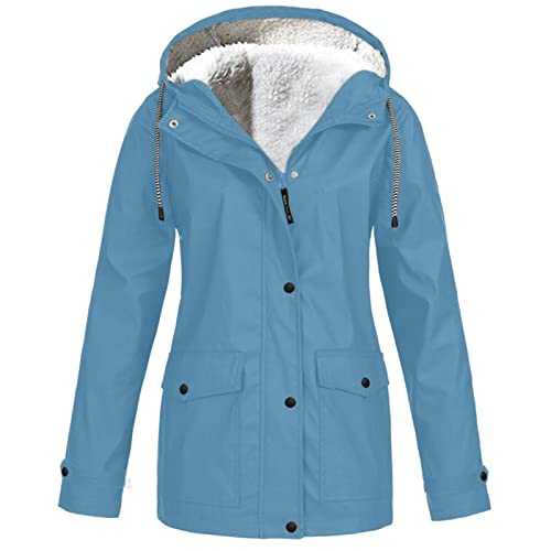Winter Jackets for Women Vintage Warm Jacket Plus Size Waterproof Coat Winter Hood Down Coat Ladies Rain Jacket Outdoor Warm Faux Hood Parka Fashion Elegant Cardigans