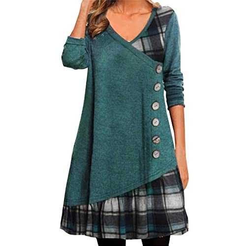 Tshirt Dress for Women UK, Autumn Winter Casual Long Sleeve Floral Embroidery Sweatshirt Dress Plus Size Mini Dress UK Size Ladies Slim Tunic Dress