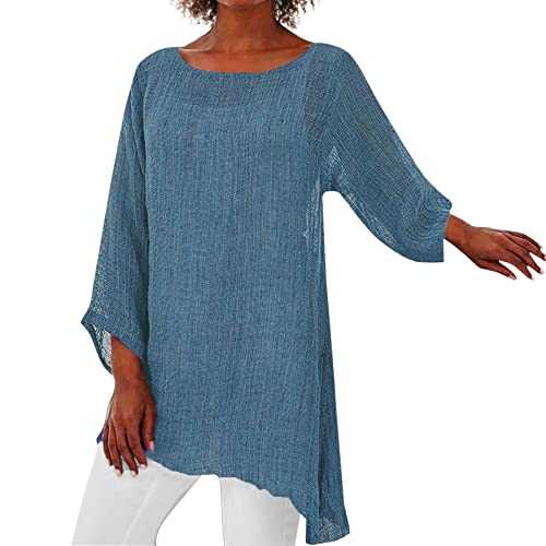 Cocila Women's T-Shirts Irregular Hem Baggy Blouse Shirt Ladies Summer Tunic Tops Navy Silk Camisole Basic Tops Women Cotton Cobalt Blue Top Women Women Red Blouse