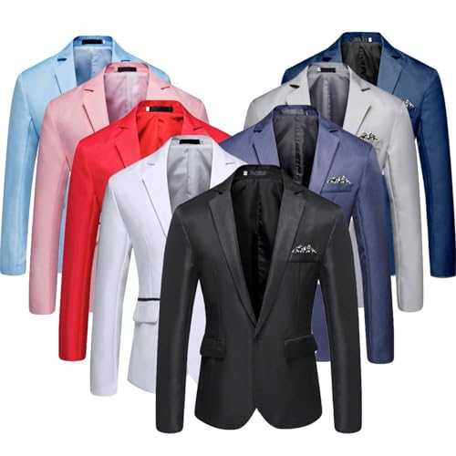 Mens Jackets Smart Casual Blazer - Men's Tuxedo Jackets Regular Fit Casual Business Lightweight Suit Jacket Slim Fit One Button Formal Suit Jacket Wedding Tuxedo Jackets Smart Jackets