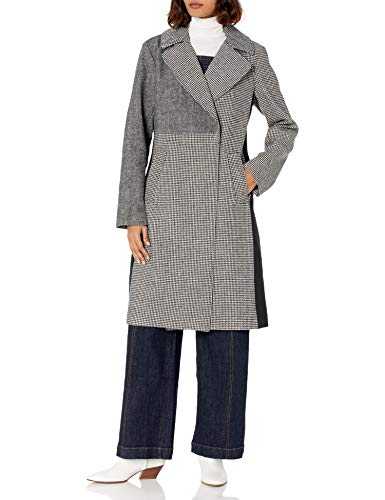 RACHEL Rachel Roy Women's Mixed Print Synthetic Wool Long Coat Blend