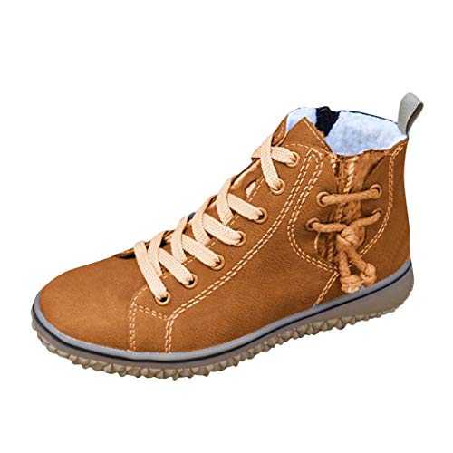 Yowablo Trainers Women Warm Plus Size Casual Flat Shoes Wedges Ankle Short Boots