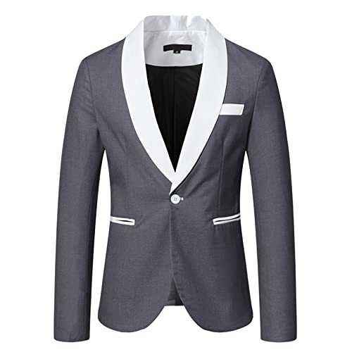 PAIDAXING Mens Business Suits Mens Open Slim Fit One Button Contrast Color Suit Jacket Designer Mens Suit