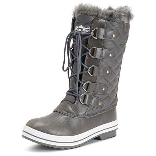Polar Womens Snow Boot Quilted Tall Winter Snow Waterproof Warm Rain Boot - 5 - GRL38 YC0011