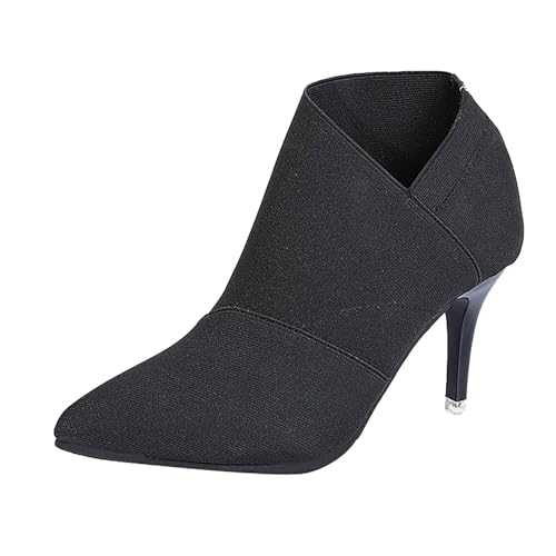 Women'S Ankle Black Suede Boots - Solid Ankle Boots Low Mid Kitten Heels Ladies Zip Pointy Booties Pointed Toe Cutout Kitten Up Toe Heel Ankle Boots For Women Vintage Women'S Boots Size