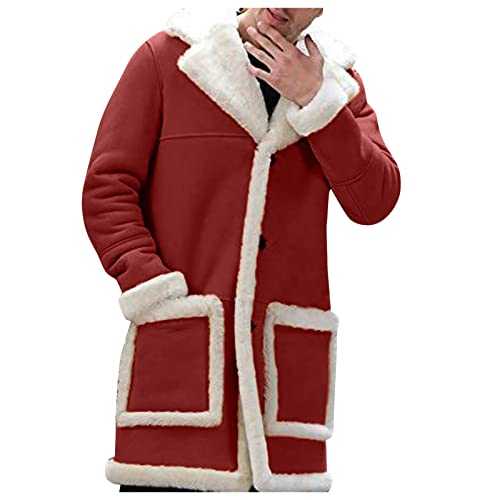 Beokeuioe Men's Winter Coat Men's Long Slim Fit Men's Coat Winter Premium Business Coat Men's Wool Coat Long Trench Coat Wool Coat