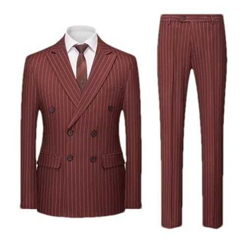 Men's Double-Breasted Suit – 3-Piece Blazer Pants Vest Business Wedding Party Dress