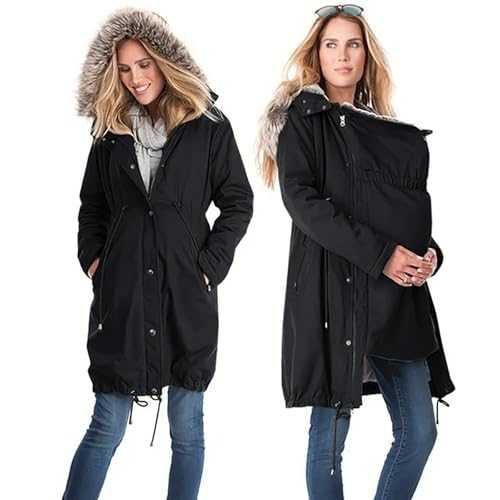 Maternity Coat Oversize Winter Coats Women's Long Puffer down Jacket Parka with Hood with Pockets Cotton Jacket Pregnancy Fashion Plain Warm Multifunctional 3 in 1 Transition Quilted Jackets UK Sales