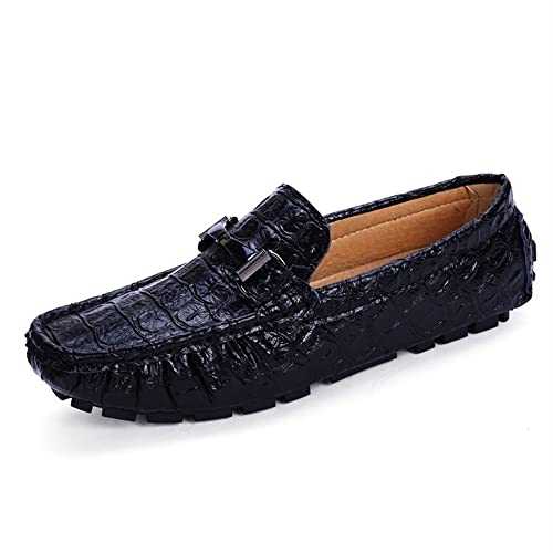 New Mens Shoe Loafers for Men Crocodile Print PU Leather Moccasins Shoes Flat Heel Comfortable Slip Resistant Classic Slip-ons