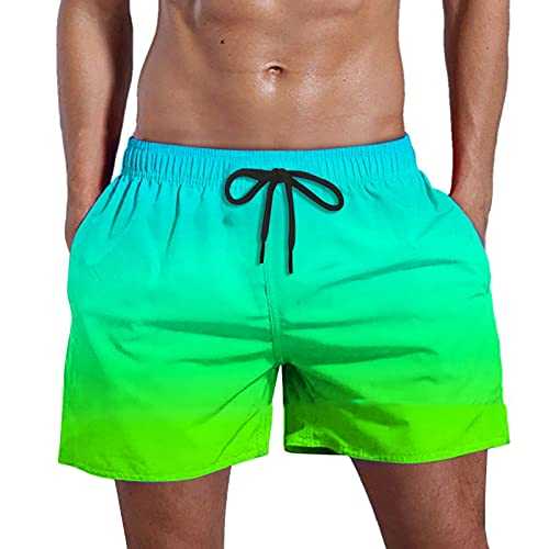 Men's Swim Shorts & Trunks 2 Pack Floral Printed Swim Trunks with Zipper Men's Swim Shorts Beach Shorts Surfing Board Shorts with Mesh Liner and Pockets Dad Gifts Beach