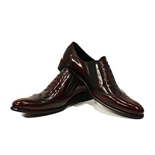 PeppeShoes Modello Ildefonso - Handmade Italian Leather Mens Color Burgundy Moccasins Loafers - Cowhide Smooth Leather - Slip-On