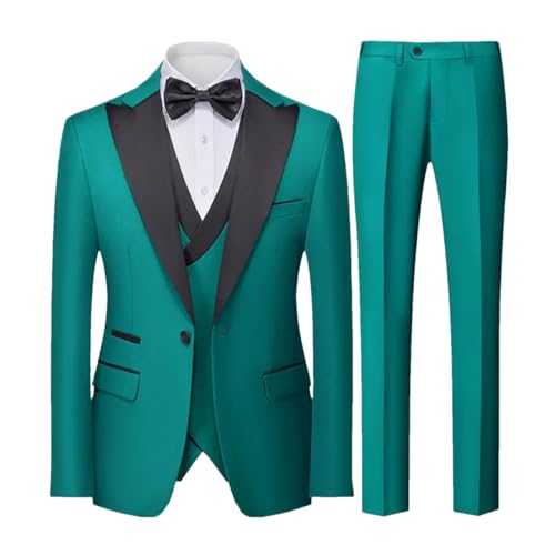 Men British Slim Suit 3 Piece Set Jacket Vest Pants, Male Business Gentleman Casual Dress Blazers Coat Trousers