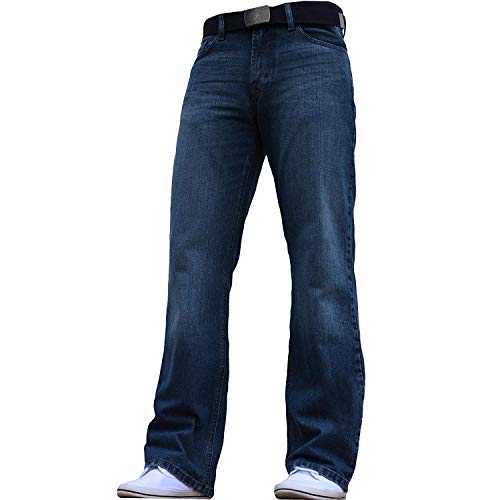 BNWT Men's Wide Leg Bootcut Flared Blue Heavy Denim Jeans