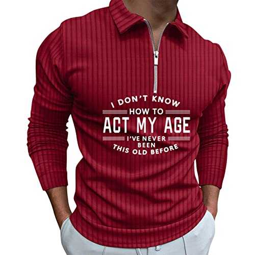 KOUZHAOA Shirts Bulk Men Casual Soild Zipper Top Shirt Turn Down Collar Blouse Long Sleeve Top Shirt Fashion Casual Shirt Lack Top