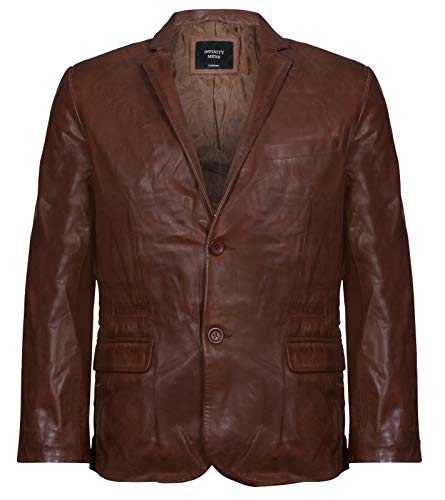 Men's Brown Genuine Leather Blazer Soft Real Italian Fitted Vintage Jacket Coat