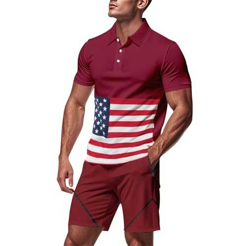 Men's Casual Lce Sports Breathable Short Sleeve Shorts Set Suit Striped Men