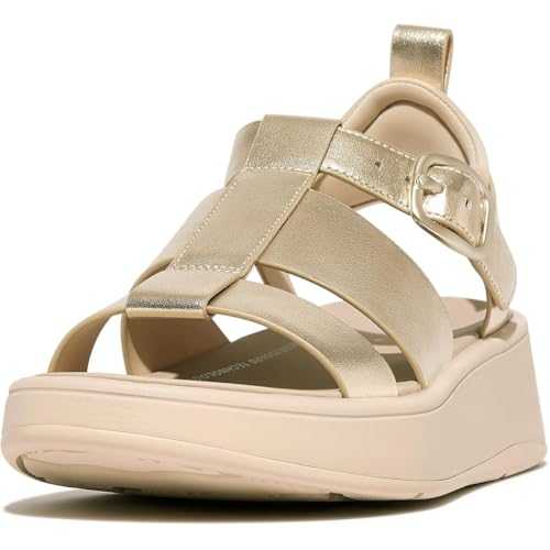 Women's F-Mode Metallic Leather Flatform Fisherman Sandals