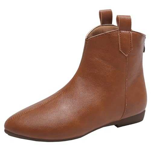 CEWIFO Womens Wide Fit Ankle Boots Heeled Lightweight Ladies Ankle Boots Block Heel Ankle Boots for Women Toe Wide Fit Chelsea Boots for Women Ankle Boots for Women No Heel