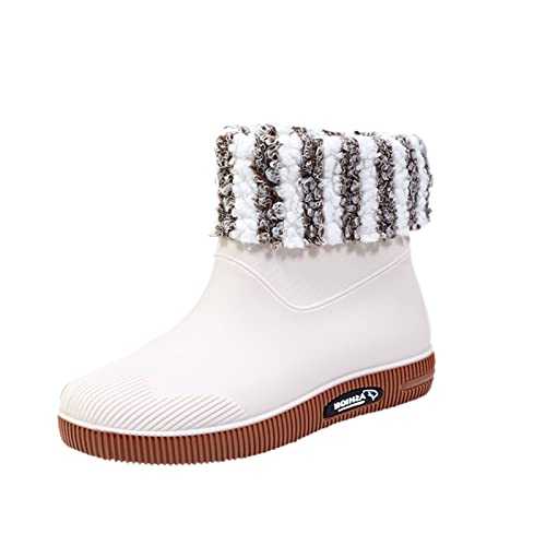 Wellington Boots, Women's Lined Rain Boots, Short Rain Shoes, Non-Slip Wellington Boots, Rubber Boots, Waterproof Rain Boots, Slip-On Boots, Work Boots, Garden Shoes, Warm Ankle Boots