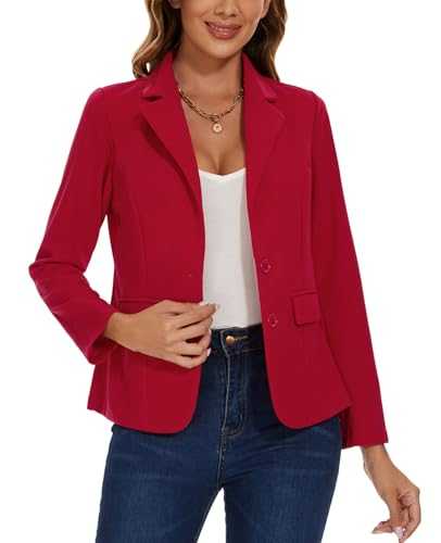 MINTLIMIT Womens Blazer Suit 2 Buttons Jacket Blazers Notched Lapel Casual Classic Long Sleeve Workwear Flap Pockets Front Lined