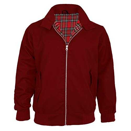Malaika® Harrington Jacket Men's Classic Vintage Retro Scooter 1970'S Bomber Trendy Coat X-Small to XXXXX-Large Available in PLUS SIZES (Extra Small to 5XL)