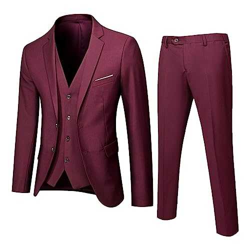 Mymyguoe Men's Suit 3-Piece Suit Business Wedding Party Jacket Vest & Trousers Men's Suit 3-Piece Old Money Clothes Men's Trouser Suits Blazer Trousers Jacket Suit Vest Suit Costume Suit