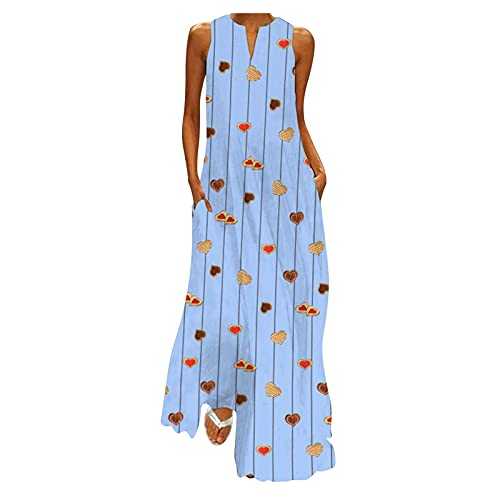 AMDOLE Beach Dresses for Women UK Ladies Dress Summer Dress Kaftan Floral Vest Women Beach Boho Maxi Size Plus Women's Dress Fancy Dress for Adults Women