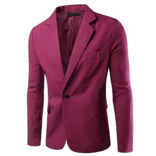 Mens Lightweight Summer Formal Jacket Mens Slim Fit Casual One Button Blazer Jacket Dress Tuxedo Jackets Wedding Party Blazers Plain Blazers Smart Business Blazer Elegant Suit Jackets