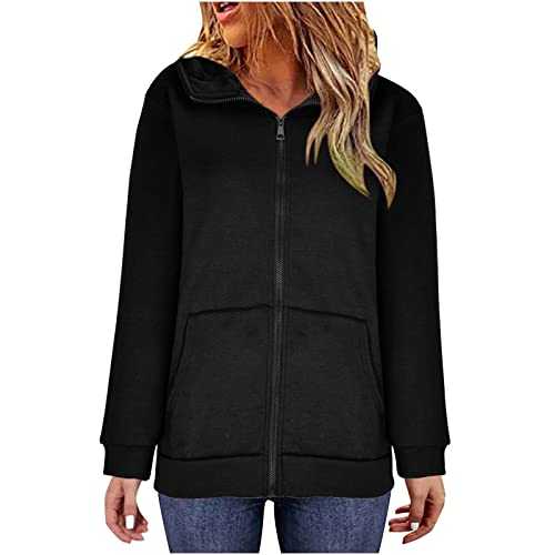 Teddy Coats For Women Hoodies Sweatshirts For Women Uk Plus Size Padded And Thickened Long Sleeve Outwear With Pockets Zip Warm Soft Longline Jacket Sweatshirt Cardigan Women Jacket Winter