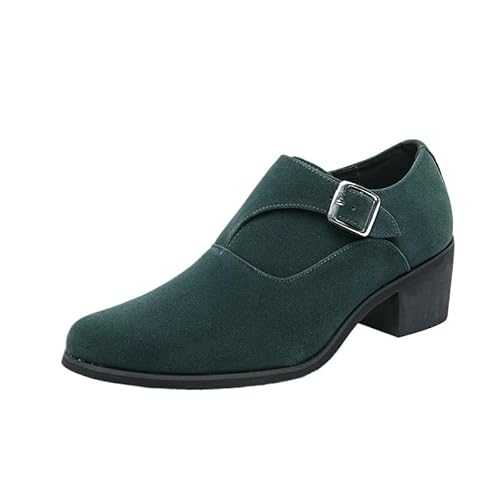 UOPYNE Oxford Shoes for Men Burnished Leather Prom Slip-on Pointed Toe Anti-Slip Office
