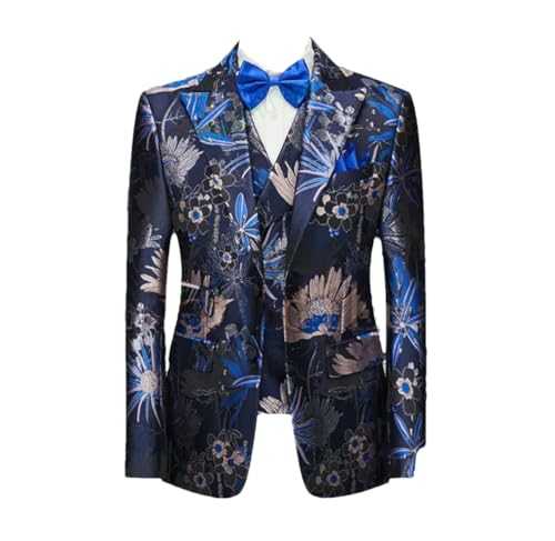 Men Suits Tuxedo 3 Pieces Blazer Wedding Party Singer Groom Costume Coat Business Blazer Pants Set