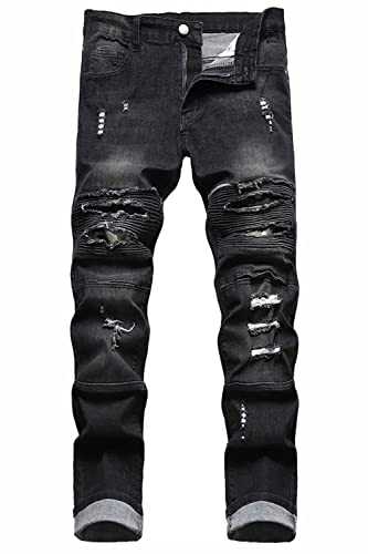 Baylvn Men's Ripped Slim Fit Skinny Jeans Denim