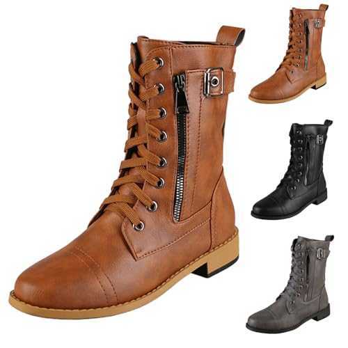 Ankle Boots for Women Side Zipper Boots Lace Up Walking Boots Low Heel Ankle Boots Pointed Toe Mid Boots Waterproof Boots Non-Slip Winter Boots Casual Comfort Trekking Boots Classic Ankle Booties