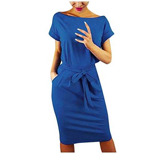 Fashion Women Casual Dresses Womens Ladies Dress Short Sleeve Summer Mini Party Casual Evening Pocket Women's Dress Long Sundresses Women