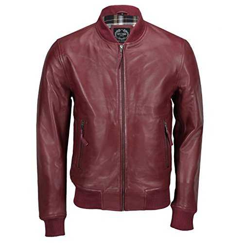 New Mens Soft Real Leather Bomber Jacket Vintage Biker Style