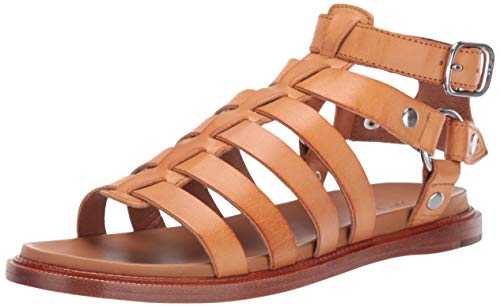 Frye Women's Alexa Gladiator Flat Sandal, Tan, 5 UK