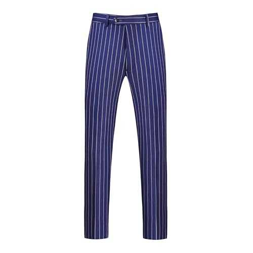MOGU Men’s Striped Slim Fit Dress Pants – Lightweight Flat Front Pinstripe Suit Trousers, Business Casual Slacks