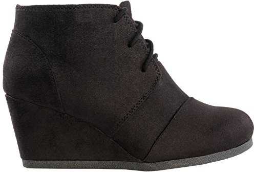 MARCOREPUBLIC Galaxy Wedge Boots for Women and Young Girls - Comfortable Ankle Boots for Women - Casual Shoes Booties with Lace Up Front