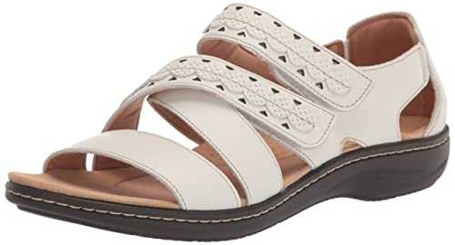 Men's Laurieann Holly Flat Sandal, White Leather, 9 UK