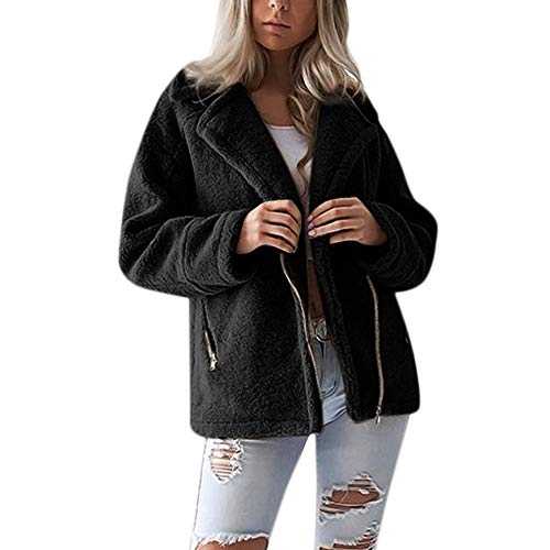 Lazzboy Jacket Coat Women Teddy Fluffy Faux Fur Ladies Winter Biker Style Outerwear UK 8-18 Plus Size Oversized