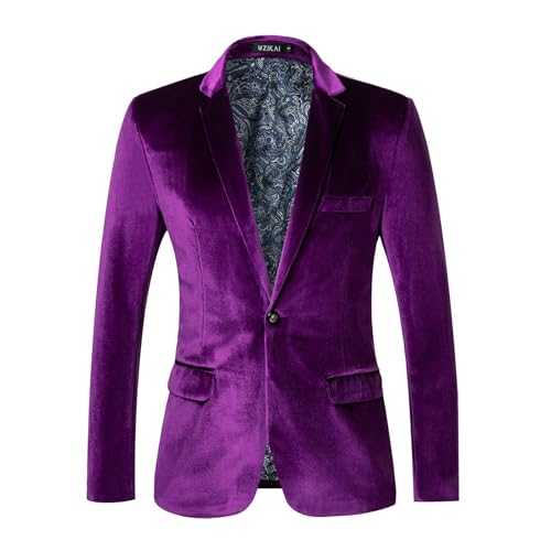 Men's Velvet Regular Fit Classic British Suit Jacket 1 Button Placket Plain Business Blazer Sporty Suit Jacket for Party Wedding Graduation Jacket