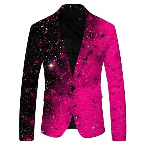 Sequin Jacket Men's Glitter Shiny Slim Fit Modern Blazer One Button Men Spring Autumn Suit Jacket Suit Jacket for Everyday Business Wedding Party