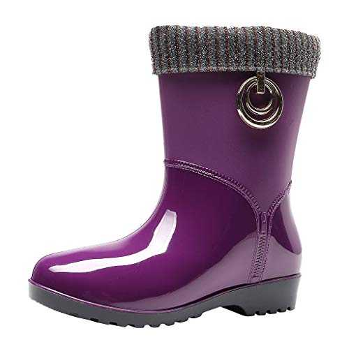 Punk Style Mid Warm Snow Boots Women's Rain Boots Outdoor Water Shoes Women Rain Boots 10