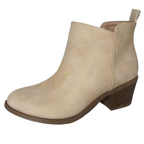 AaaozKjie Ankle Boots Women Black Fashion Tassel Side Zipper Thick Heel Raised Warm Low Top Women's Ankle Boots Women Winter Shoes Women