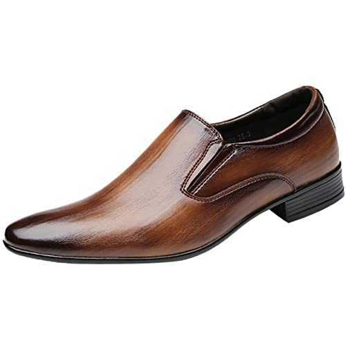 ETZRYSYB Mens Leather Shoes Casual Dress Shoes Soft Genuine Leather Oxfords for Men Luxury Designer Formal Shoe Slip On Wedding Driving Footwear