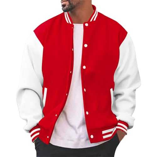 Mens Fashion Varsity Jacket Casual Slim Fit Cotton Letterman Baseball Bomber Jacket Urb An Classic College Jacket Transition Jackets Men