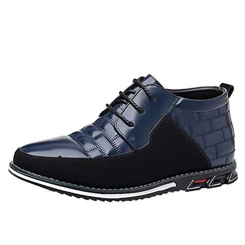 Men's Leather Casual Shoes Men's Comfortable Lace Up Slip-On Business Comfort Fashion Driving Office Walking Loafers Oxford Shoes Breathable Luxury Classic