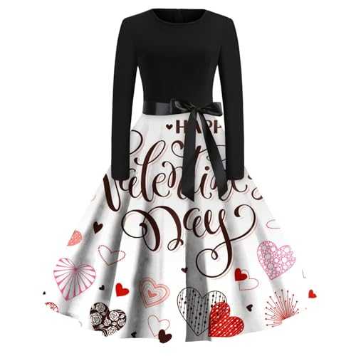 Summer Dress, Women's Autumn and Winter Christmas Print Long Sleeve Round Neck Vintage Casual Dress Vestidos Novia Manga Larga
